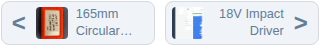 A screenshot of the header focusing on the Previous and Next buttons, showing the thumbnail and title of the adjacent assets.