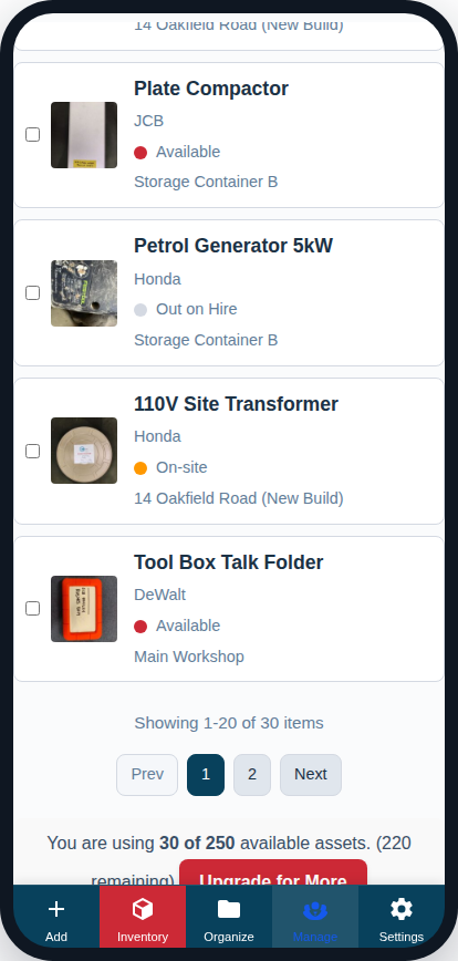 Pagination on mobile.