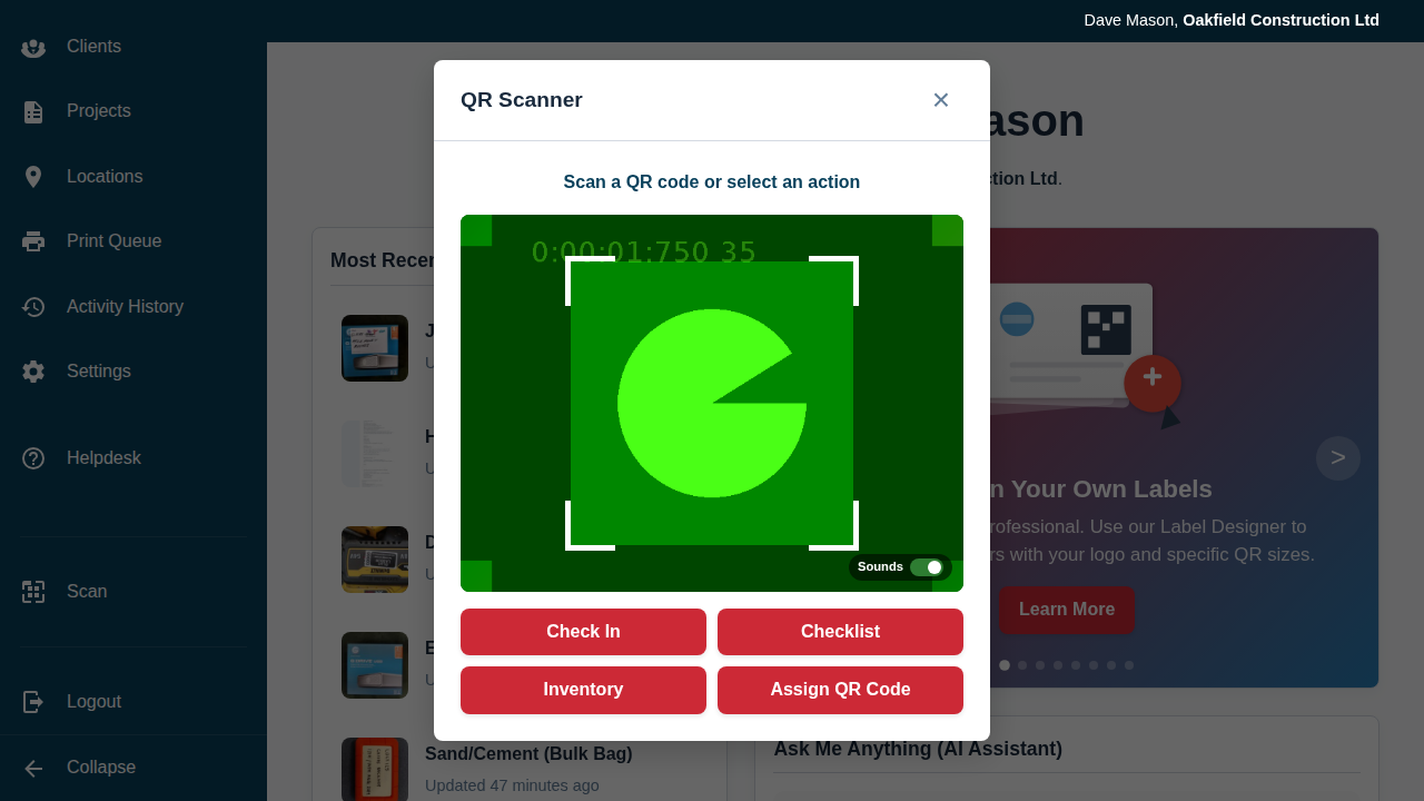 A screenshot showing the Scan button location in the desktop sidebar and the mobile Manage menu.