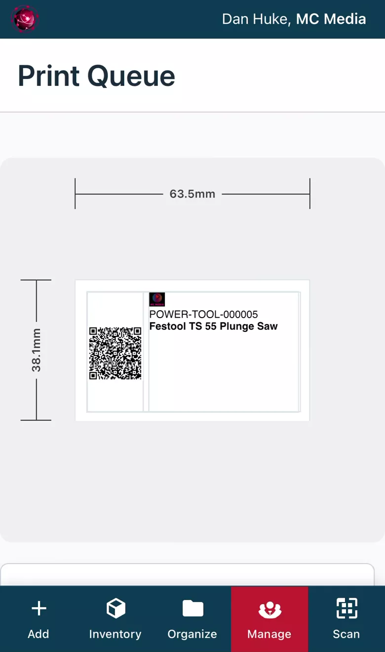 QR label print queue laid out on a standard sticker sheet ready to print